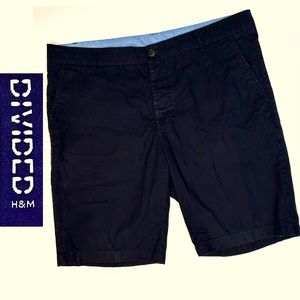 Men’s DIVIDED by H&M Dark Navy 100% Cotton Shorts 36